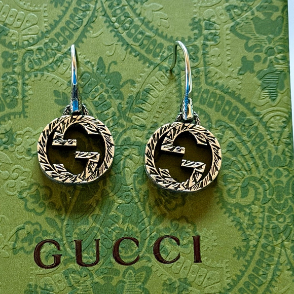 Gucci Jewelry - Gucci Silver Drop Earrings with GG Logo